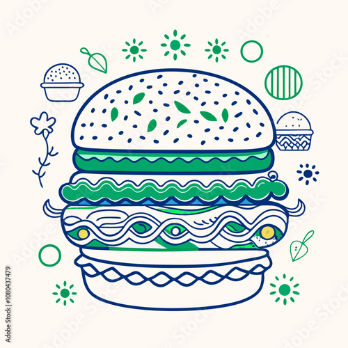 Burger Vector Illustration on a white background 