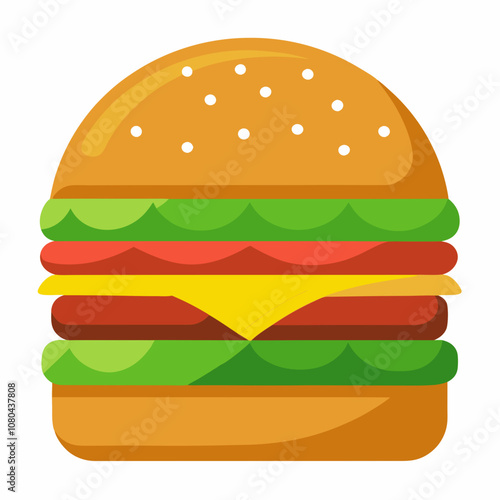 Burger Vector Illustration on a white background 