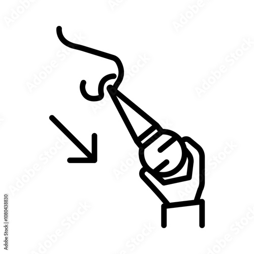 baby nasal aspirator icon linear logo mark in black and white