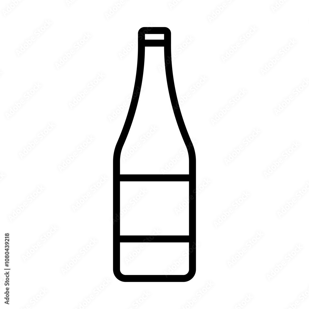 Bottle icon linear logo mark in black and white Bottle icon linear logo mark in black and white