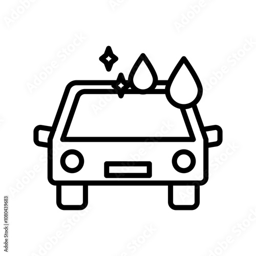 carwash icon linear logo mark in black and white