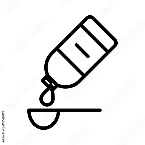 cough syrup icon linear logo mark in black and white