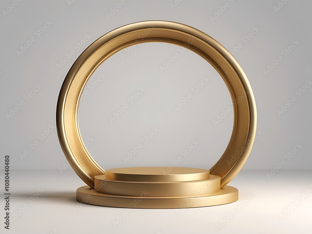 3d luxury gold podium with frame for Abstract round display for product on website Pro Vector 3d luxury gold podium with frame for Abstract round display for product on website Pro Vector