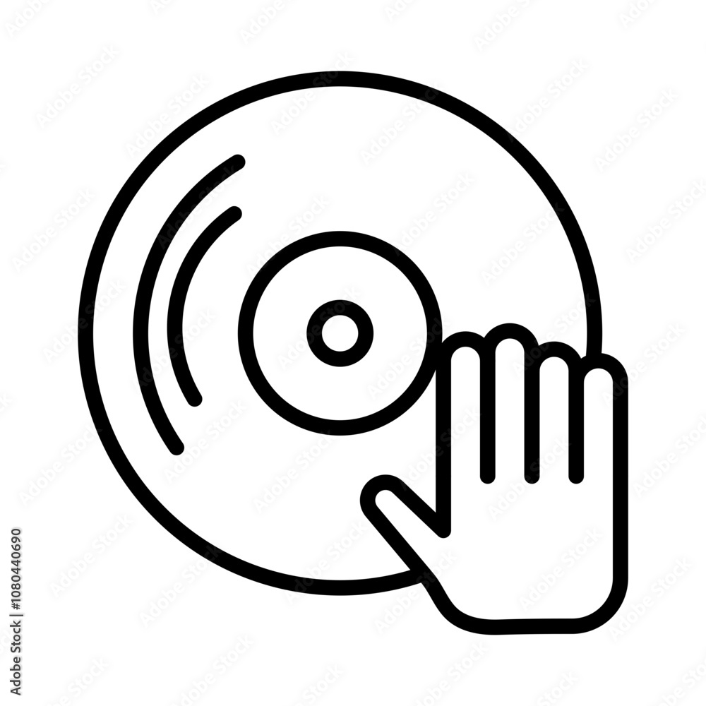 Dj icon linear logo mark in black and white Dj icon linear logo mark in black and white