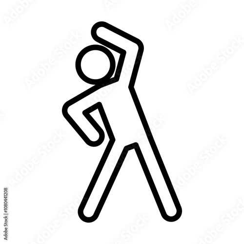 Fitness exercise icon linear logo mark in black and white