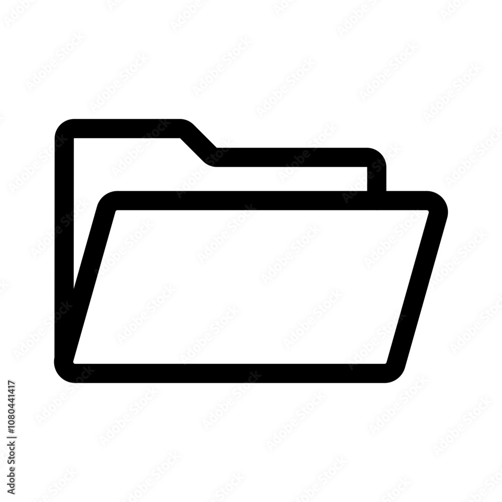 Folder icon linear logo mark in black and white Folder icon linear logo mark in black and white