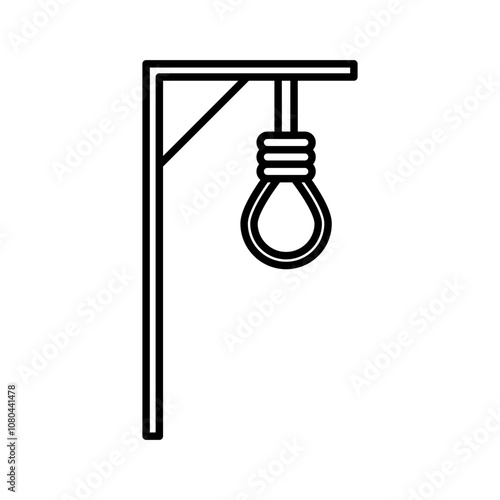 gallows icon linear logo mark in black and white