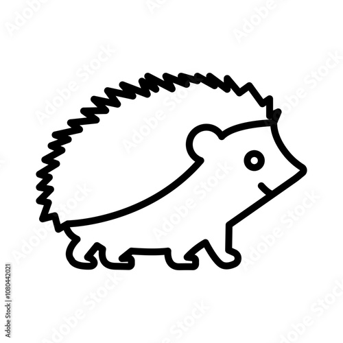 Hegdehog icon linear logo mark in black and white photo