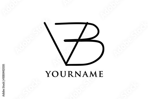 VB aesthetic handwritten letter logo in black is suitable for designing brand logos, clothes, t-shirts, glasses, mugs, hats, shoes, bicycles and others