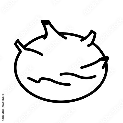 kohlrabi icon linear logo mark in black and white
