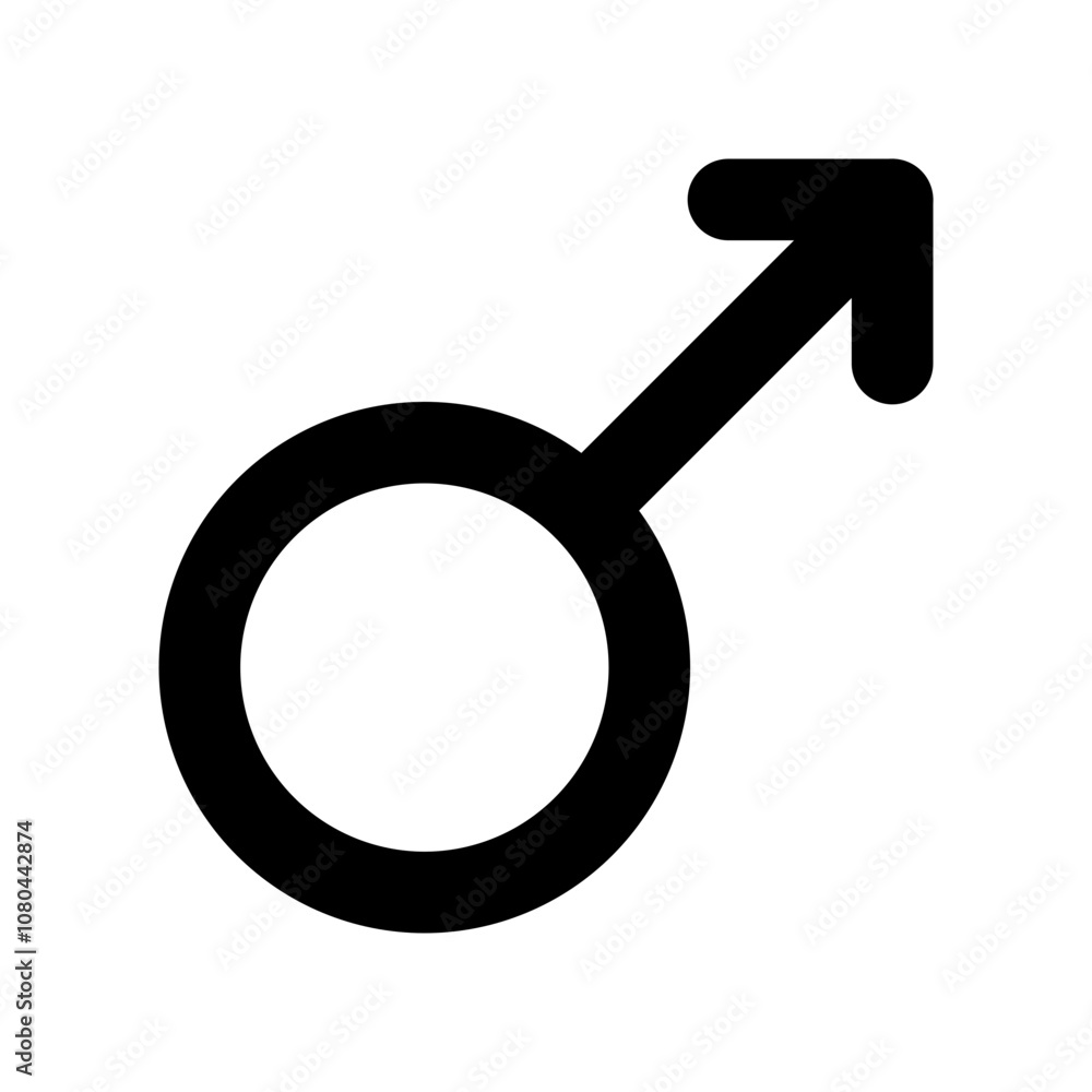 Male Symbol icon linear logo mark in black and white Male Symbol icon linear logo mark in black and white