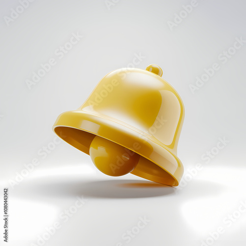 3d golden bell on white background