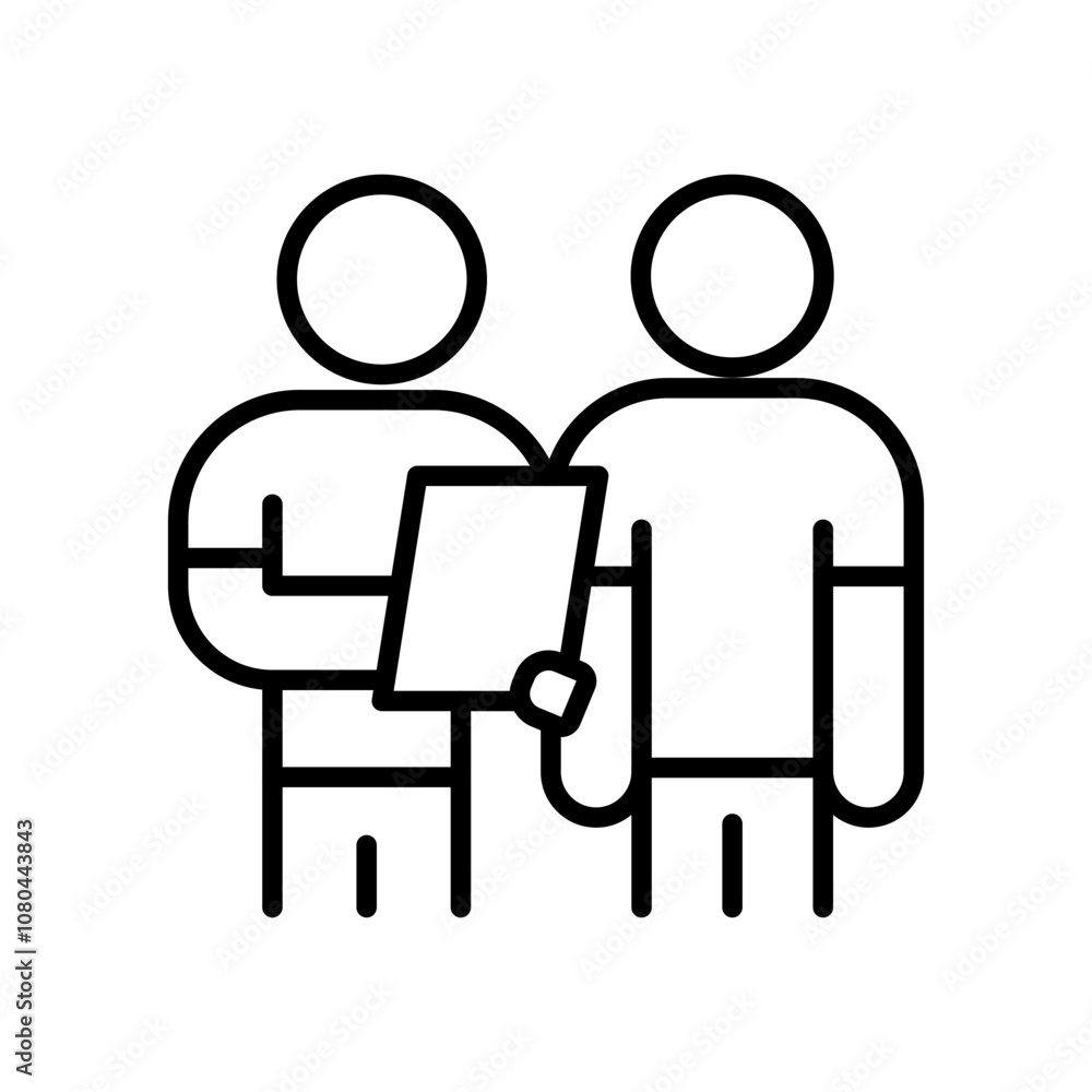 Oral survey icon linear logo mark in black and white Oral survey icon linear logo mark in black and white