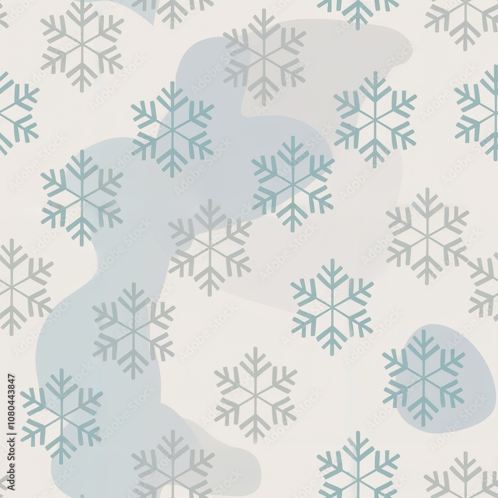 Minimalist decorative background with endless pattern - Snowflakes Minimalist decorative background with endless pattern - Snowflakes