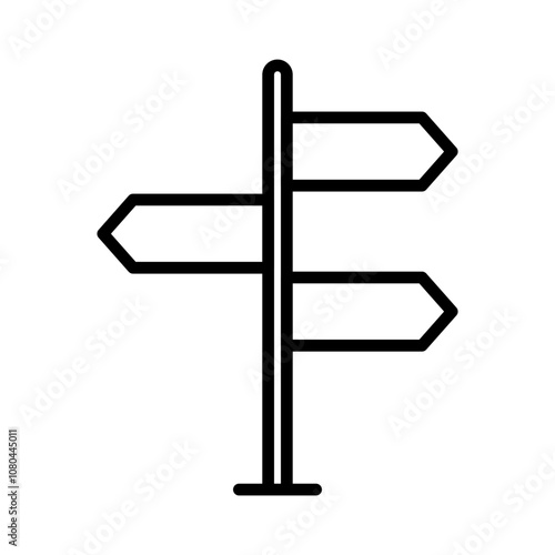 signpost icon linear logo mark in black and white