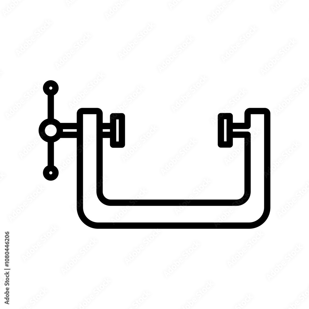 Vice clamp icon linear logo mark in black and white Vice clamp icon linear logo mark in black and white