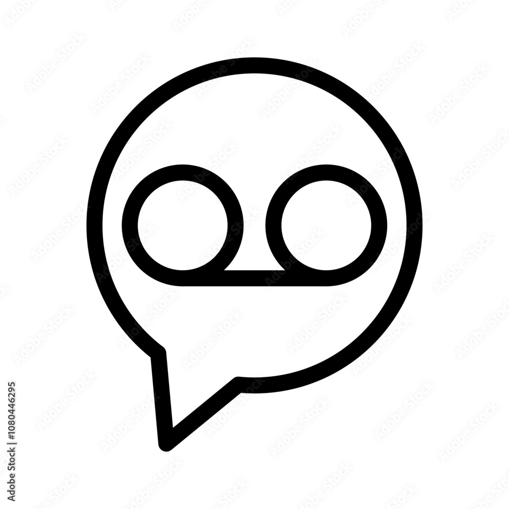 Voicemail icon linear logo mark in black and white Voicemail icon linear logo mark in black and white