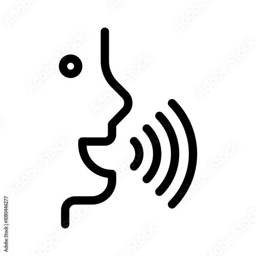 Voice recognition icon linear logo mark in black and white