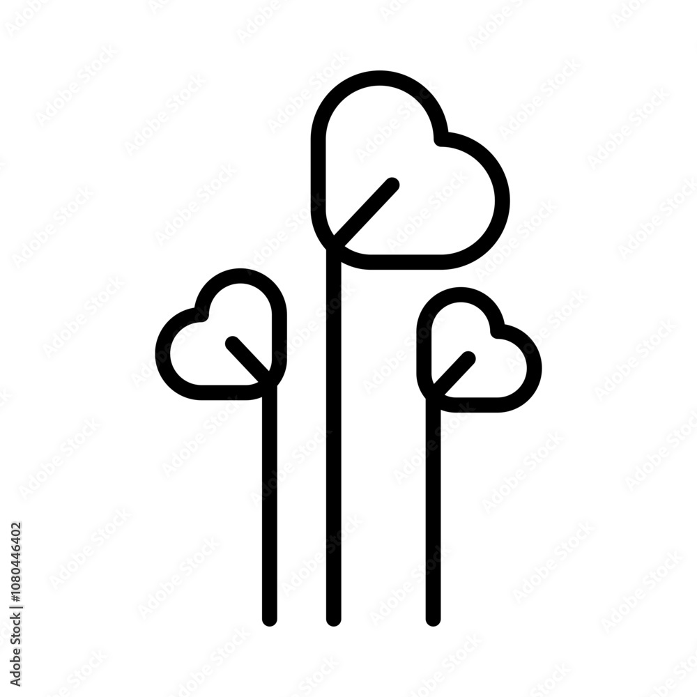 watercress vegetable icon linear logo mark in black and white watercress vegetable icon linear logo mark in black and white