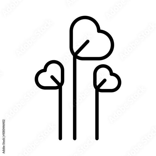 watercress vegetable icon linear logo mark in black and white