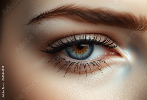 Close up Eye Woman s Eye Blue Eye Eyelashes Makeup Beauty Iris Pupil Skin Cosmetics Face Detail