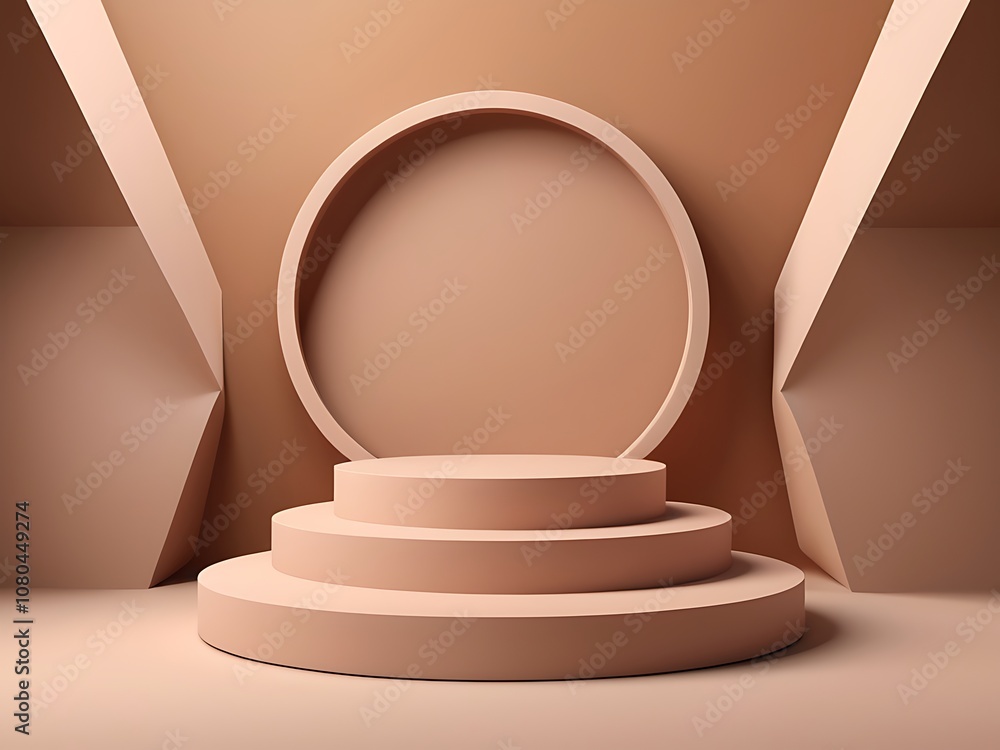 Obraz premium Product pedestal on green natural background