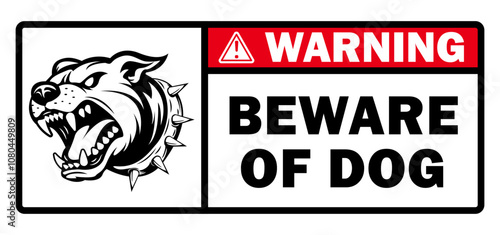 warning sign beware of dog angry security pet at home and building concept printable caution sticker label poster
