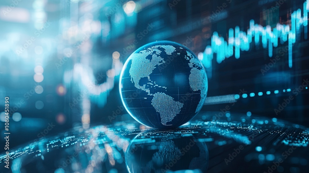 A digital representation of Earth surrounded by glowing financial data and stock market graphs, symbolizing global connectivity and economic trends. A digital representation of Earth surrounded by glowing financial data and stock market graphs, symbolizing global connectivity and economic trends.