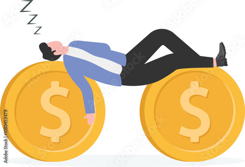 Financial guru or expert, behavioral finance mindfulness for wealth management, money and investment advisor concept

