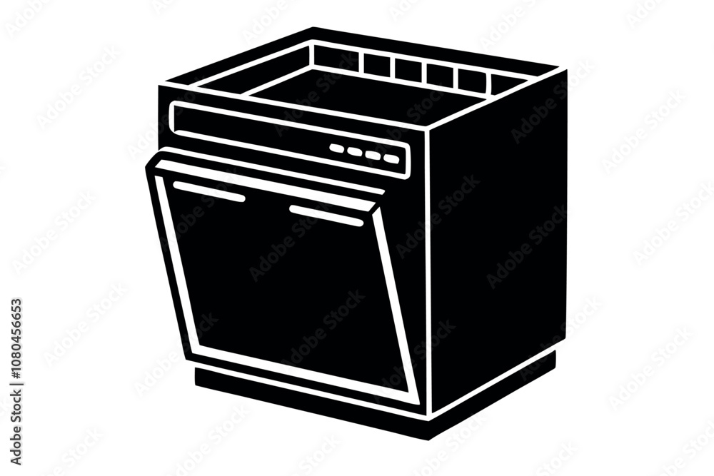 High-Quality Dishwasher Vector Art Illustration High-Quality Dishwasher Vector Art Illustration