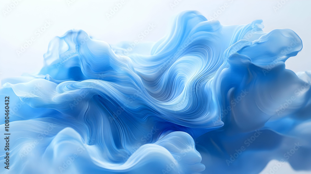 Abstract 3D Blue Swirling Waves Background Abstract 3D Blue Swirling Waves Background