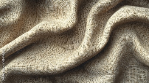 Close-up of textured beige fabric, showcasing soft waves and intricate weave patterns.