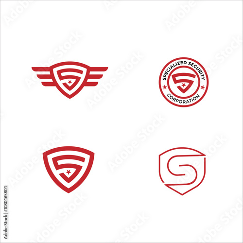 S letter security guard safe and secure type company logo design vector file.