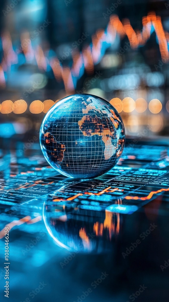An illuminated globe stands amidst a dynamic overlay of financial graphs, blending the past and future of global market trends in a vibrant, tech-driven environment. An illuminated globe stands amidst a dynamic overlay of financial graphs, blending the past and future of global market trends in a vibrant, tech-driven environment.