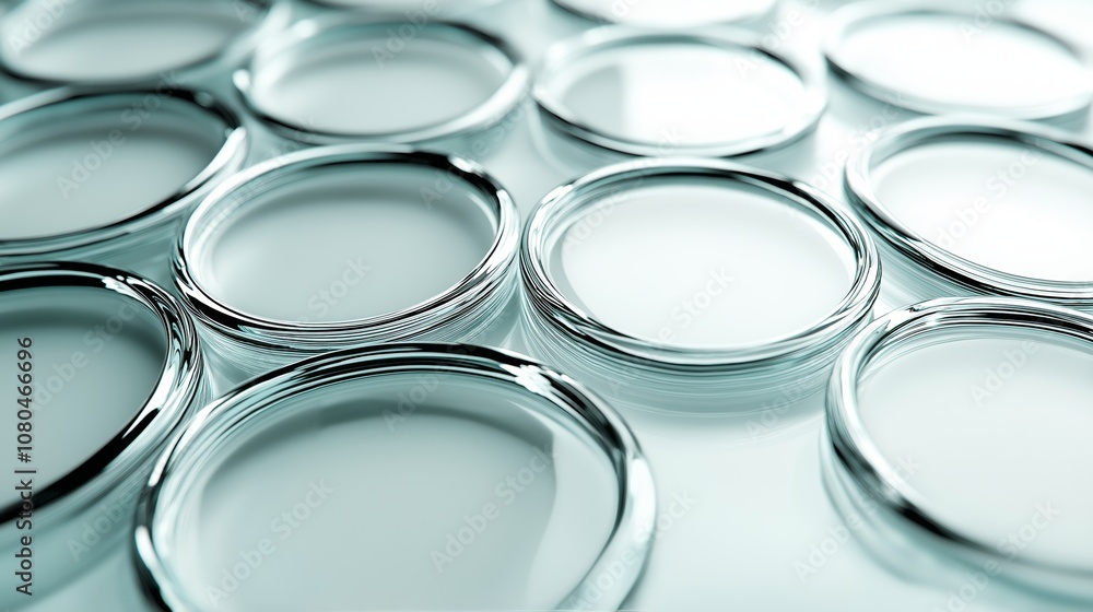 Close-up of abstract circular glass rings arranged in a minimalist design, showcasing clarity, symmetry, and modern elegance in a seamless pattern, Generative AI Close-up of abstract circular glass rings arranged in a minimalist design, showcasing clarity, symmetry, and modern elegance in a seamless pattern, Generative AI