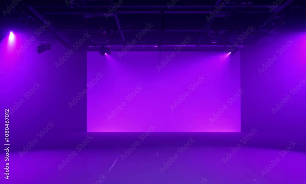 Background of empty room with spotlights and lights, abstract background with neon glow Background of empty room with spotlights and lights, abstract background with neon glow