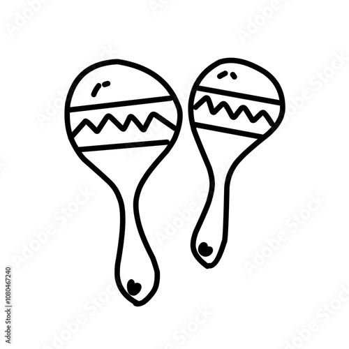 Musical instruments sketch illustration