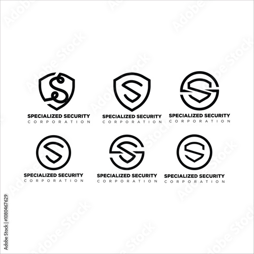 S letter security guard safe and secure type company logo design vector file.