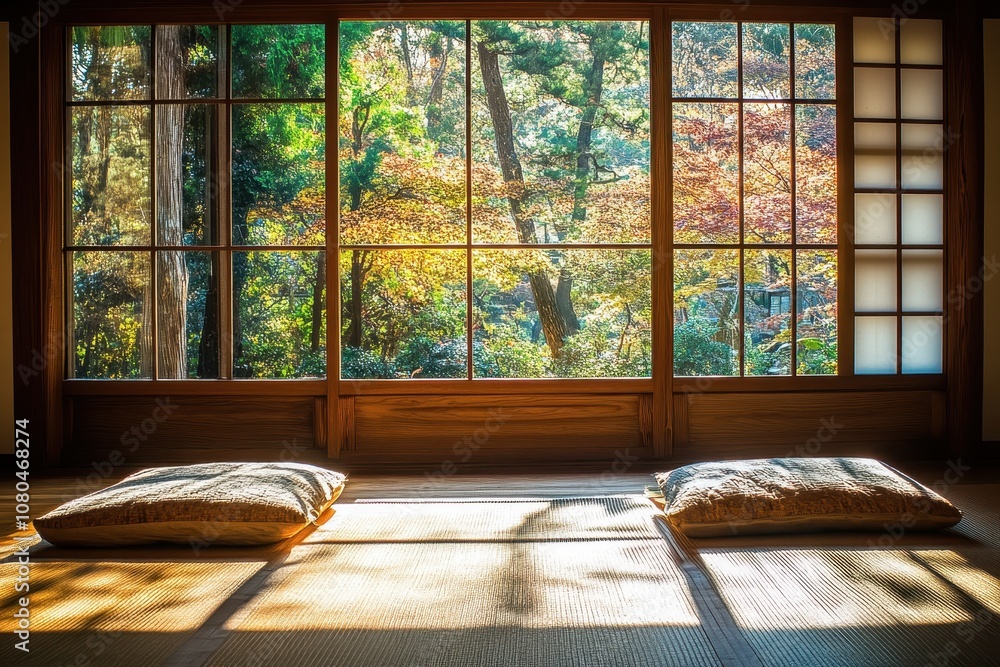Japanese style room with tatami mats. Perfect for interior design projects and home decor themes. Japanese style room with tatami mats. Perfect for interior design projects and home decor themes.