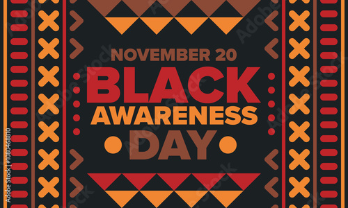 Black Awareness Day. Holiday in Brazil. Afro Brazilians. Celebrate awareness by the black community in November. African and brazilian culture. Black history art. Vector illustration