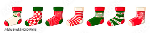 Set of Christmas winter stocking socks