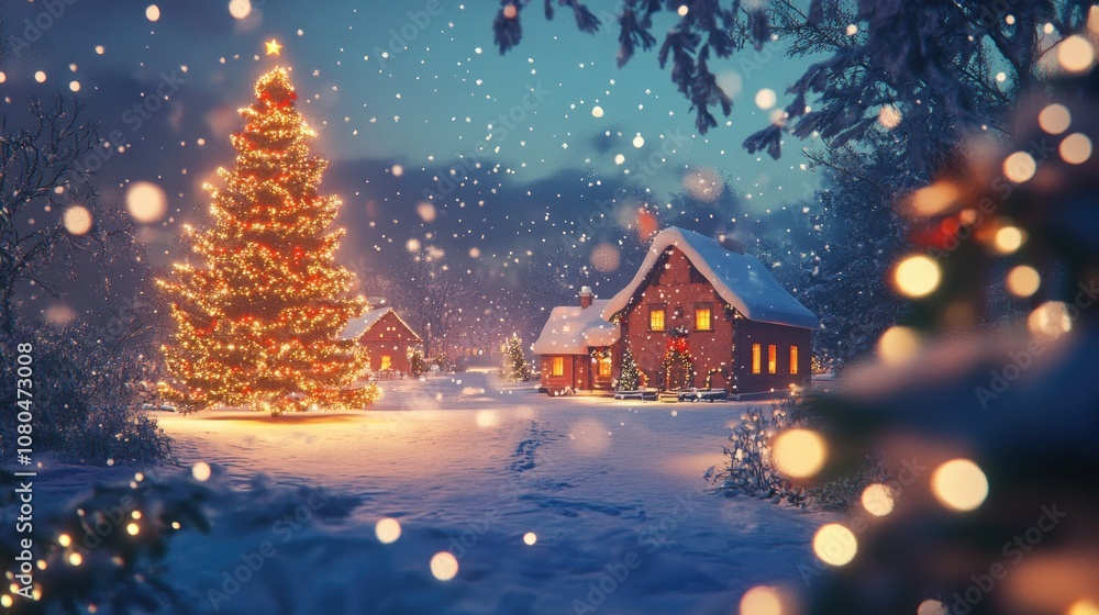 Fototapeta premium Merry Christmas holiday card background