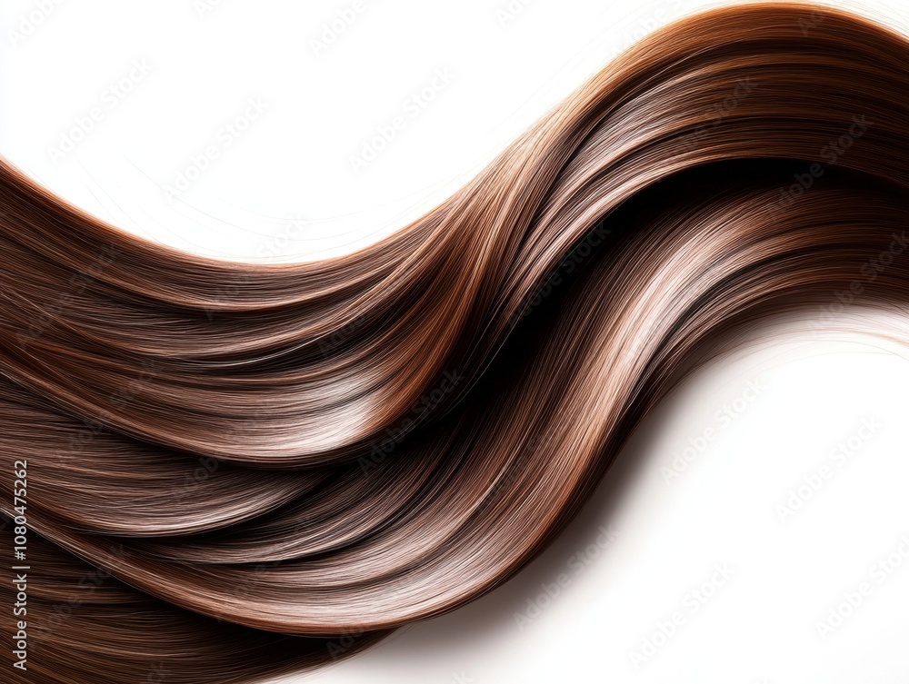 Beautiful flowing brown hair on a white isolate background. Beautiful flowing brown hair on a white isolate background.