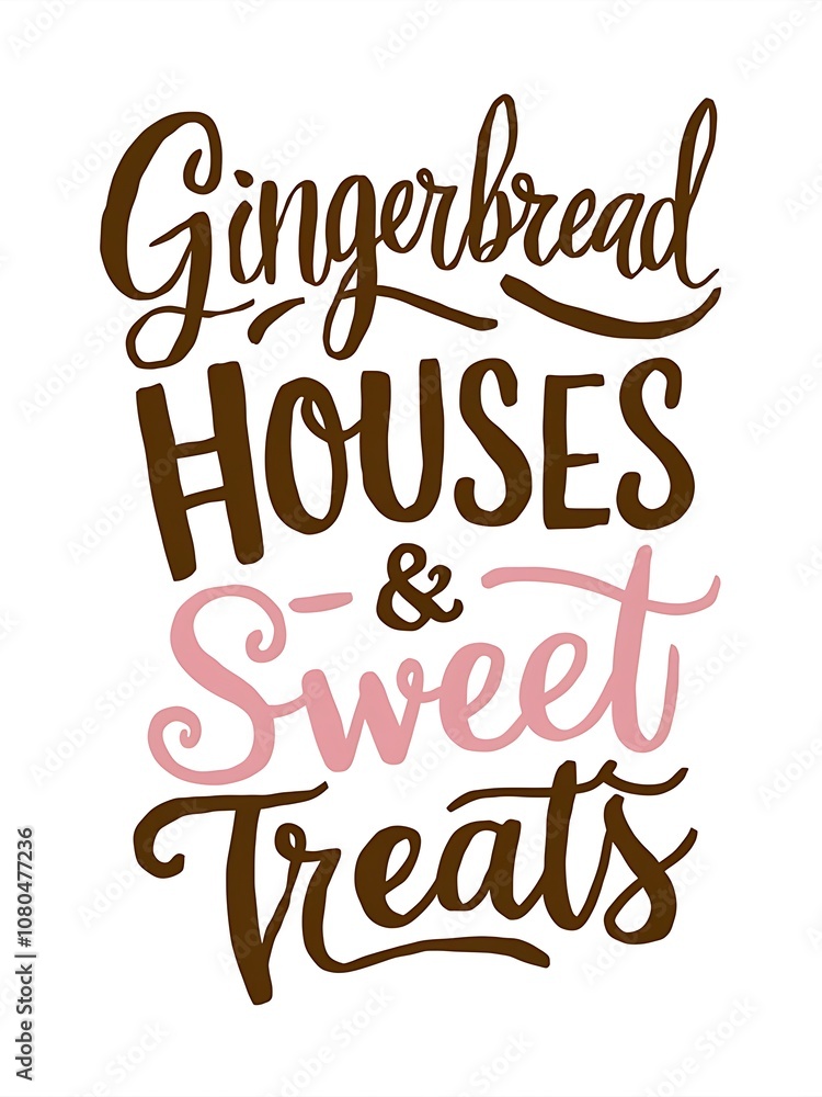 Christmas whimsical t-shirt design that reads Gingerbread Houses & Sweet Treats Christmas whimsical t-shirt design that reads Gingerbread Houses & Sweet Treats