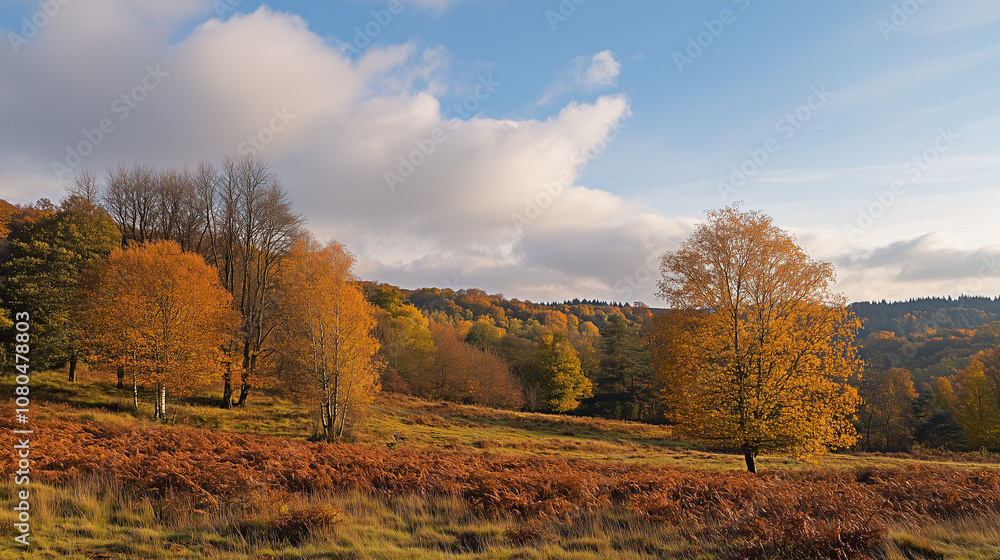 Fototapeta premium Autumn forest landscape