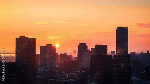 Sunset view in the cityscape