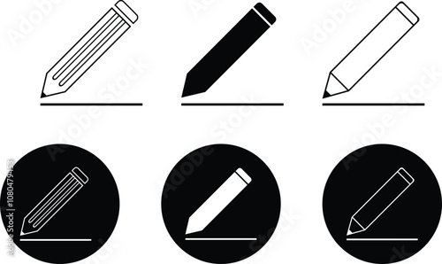 Set of pen icon or edit icon. sign up icon symbol. Pencil sign.  writing pad sing.
