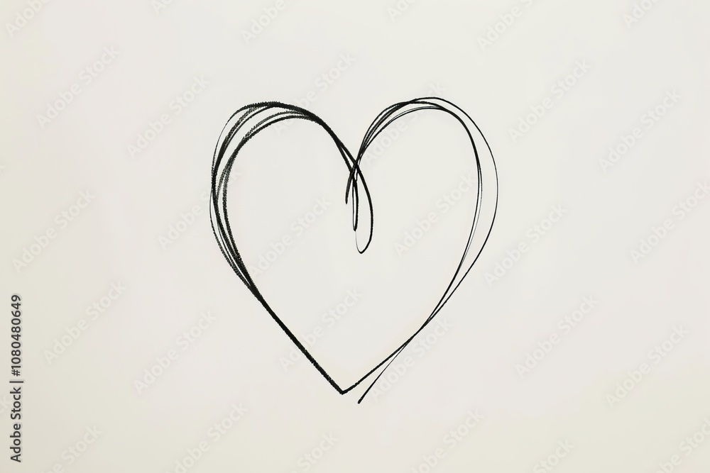 Minimalist artwork of a heart drawn with a single continuous line for Valentine's Day. Minimalist artwork of a heart drawn with a single continuous line for Valentine's Day.