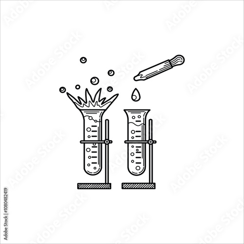 Test tube hand drawn illustration artwork