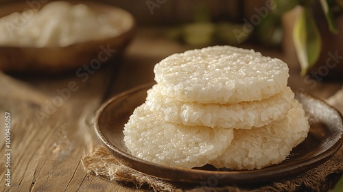 Scrumptious Stack of Crispy Rice Cakes: A Culinary Delight photo